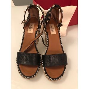 Valentino 'Rockstud' Espadrille Wedge